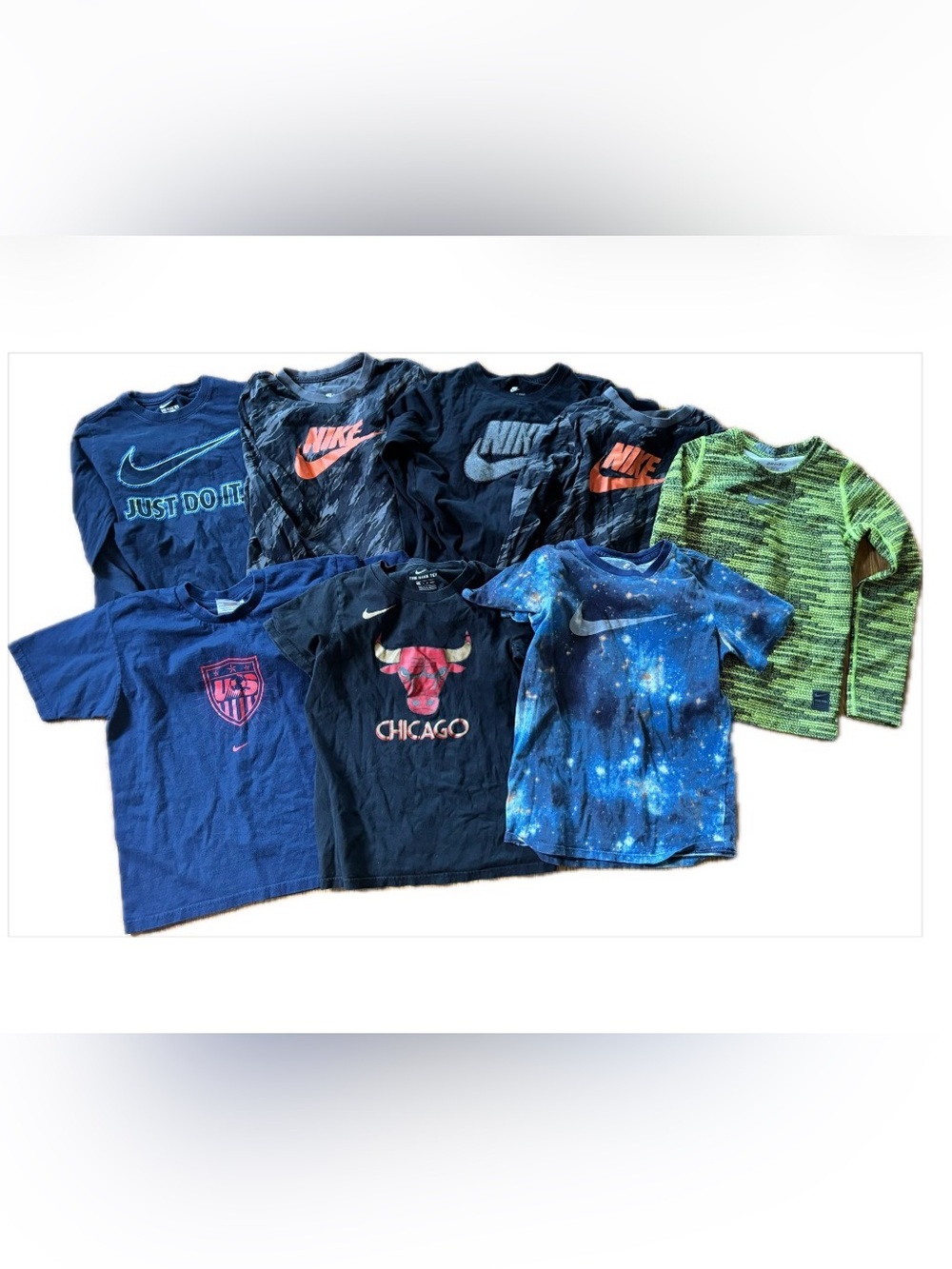 Nike 8 Piece Boys Bundle Size M 10-12 T Shirts & Long Sleeve Tees